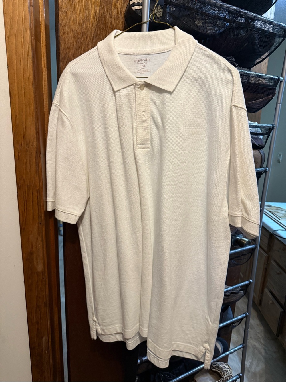 St. John's Bay Men's White Short-Sleeve Polo